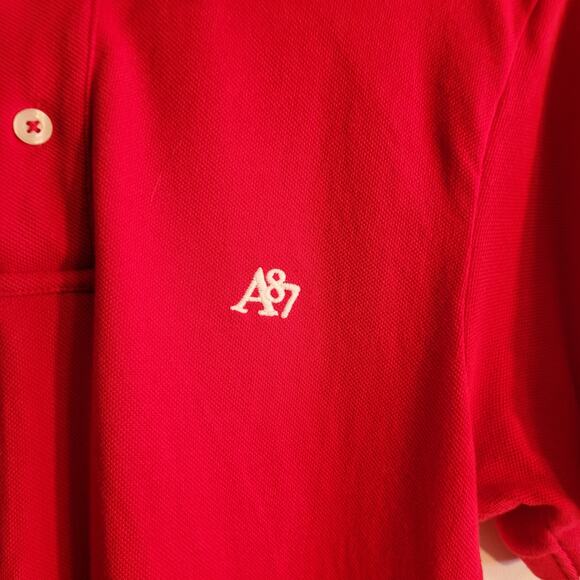 AEROPOSTALE Red Polo Shirt Sz M Cotton Classic Short Sleeve Casual Preppy Golf - Picture 4 of 9